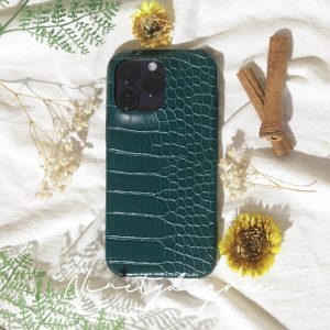 Crocodile Print Leather iPhone Case