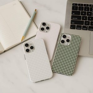 Gingham Phone Collage Case, iPhone 15-12, Galaxy S25, Pixel 9